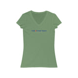 Logo- Takes courage To Believe, Women's V-Neck Tee